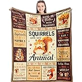 Punofell Squirrel Gifts for Women/Men/Boys/Girls, Unique Squirrel Lovers Themed Blanket Accessories/Stuff for Kids, Cute Squirrel Things Soft Throw 50" x 60"