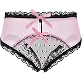 Confonze Women's Sexy Lace Panties Bowknot Briefs Hipster Mesh Knickers Midnight Lingerie Underwear