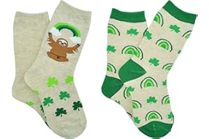 Everything Legwear Kids St. Patrick's Day Crew Socks (2 Pair) - Fits Kids Shoe Size 9-3