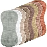 Frienda 8 Pack Muslin Burp Cloths for Baby Large 20 x 10 Inch Cotton Unisex Burp Rags for Spit up Drool Absorbent Soft Wash Cloths Diapers for Newborn Girl Boy Essential Shower Gift