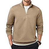 Dokotoo Men Men's Quarter Zip Sweatshirts Soild Casual Geometric Texture Long Sleeve Knit Mock Neck Sweaters Pullover