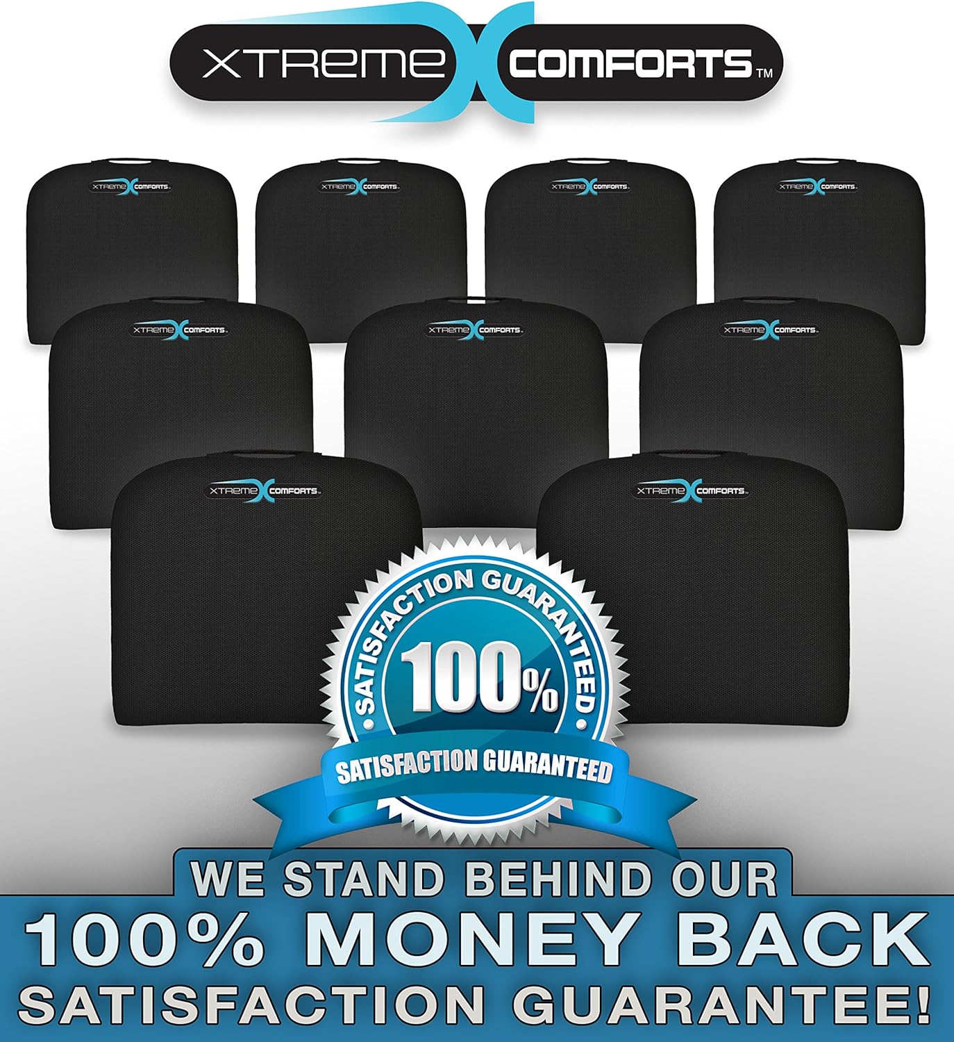 Xtreme Comforts Large Seat Cushion with Carry Handle and Anti Slip Bottom Gives Relief from Back Pain: Health & Personal Care