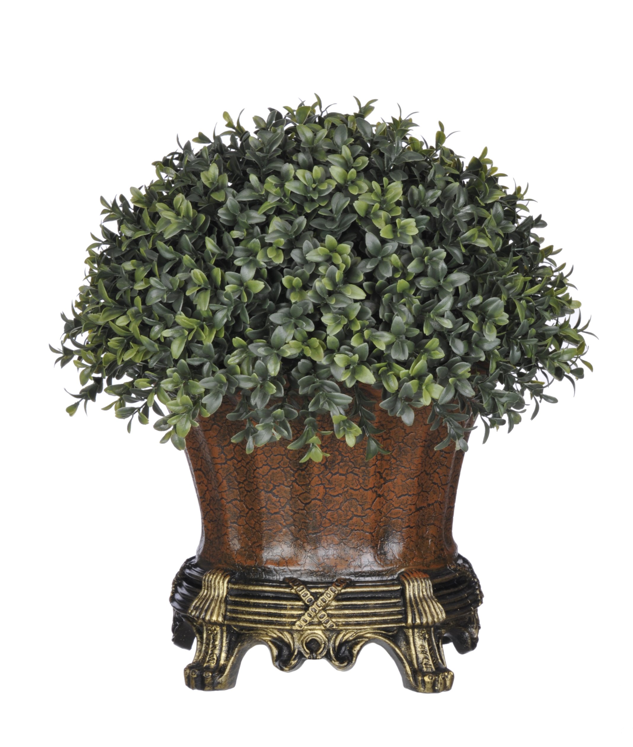House of Silk Flowers Artificial HalfBall Boxwood Topiary in
