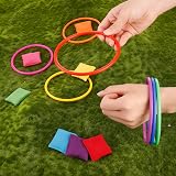 FRIUSATE 14Pcs Bean Bag Toss Ring Game Set for Kids Indoor Outdoor Carnival Fun view 7