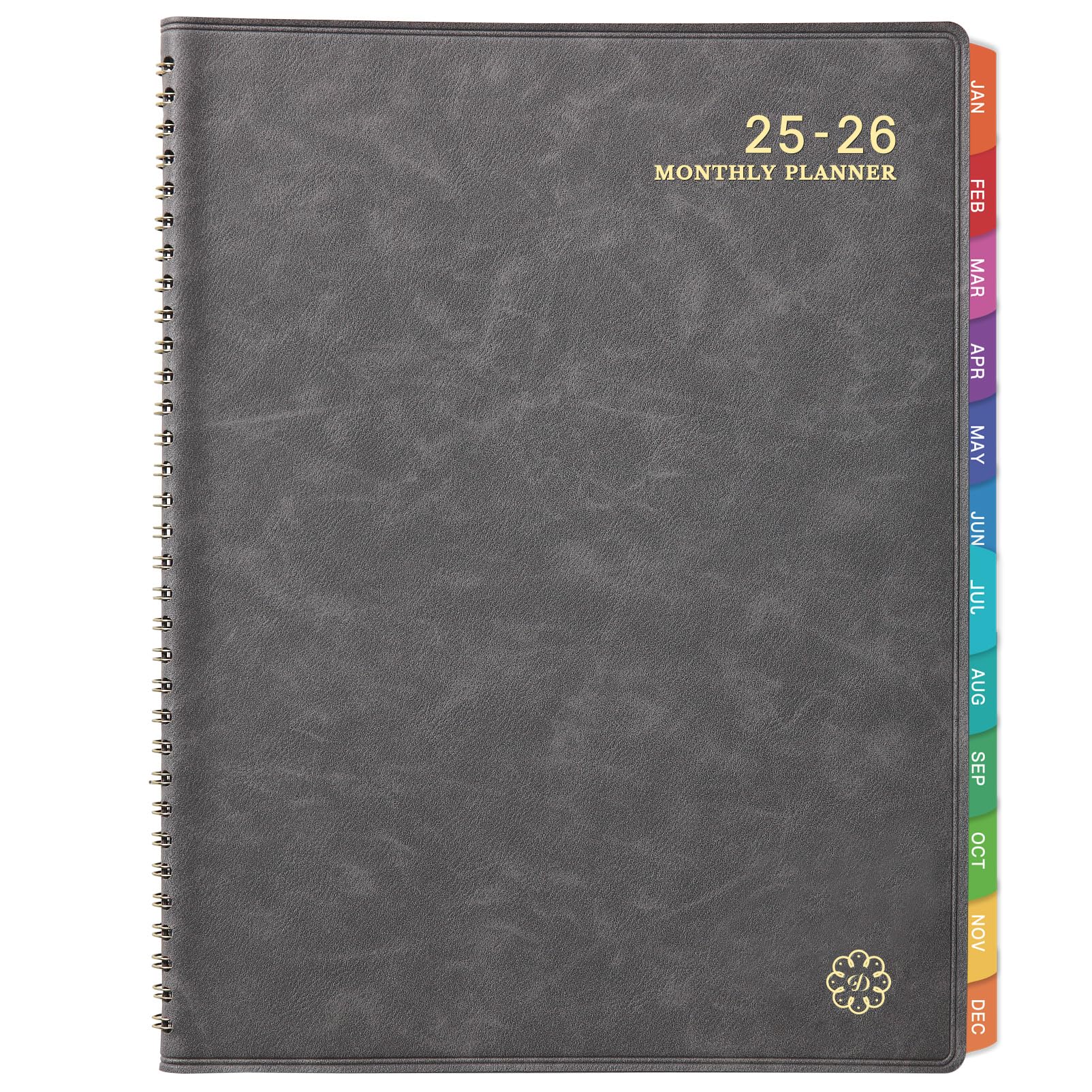 Photo 1 of Monthly Planner 2025-2026 - 2025-2026 Planner with Leather Soft Cover, July 2025 - December 2026, 9'' x 11'', Planner 2025-2026 with Monthly Tabs