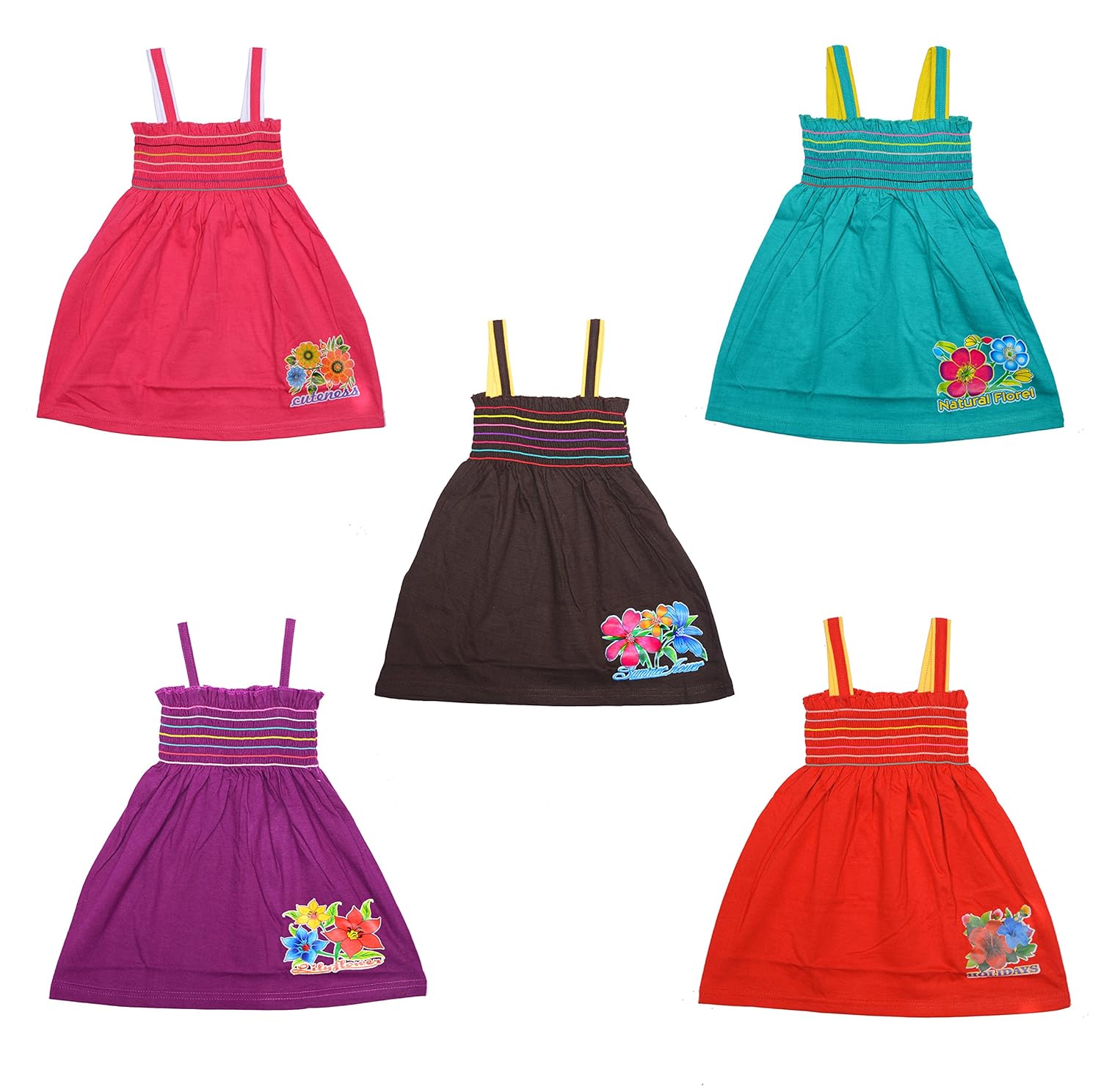eazy trendz cute crunchy baby frocks set of 5