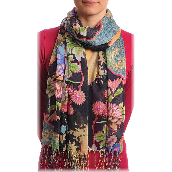 White Vintage Lace With Flowers - White Designer Scarf at