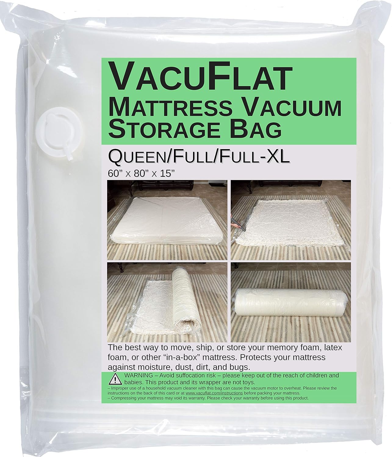 Vacuflat Foam Mattress Vacuum Storage Bag Queen Full Full Xl Amazon In Home Kitchen