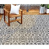 Nicole Miller New York Patio Country Danica Transitional Geometric Indoor/Outdoor Area Rug, Black/Grey, 3'11"x5'2"