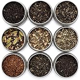 Golden Moon Tea Variety Pack - 9 Loose Leaf Tea Sampler - Organic Black, Green, White, and Herbal Teas Gift Set