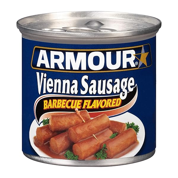 ARMOUR STAR VIENNA SAUSAGE, BARBECUE FLAVORED, CANNED SAUSAGE, 4.6 OZ