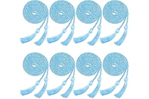 Trounistro 8 Pieces Graduation Cords Yarn Honor Cords with Tassel for College Graduation Students (Sky Blue)