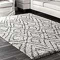 nuLOOM Willette Diamond Shaggy Area Rug, 7x9, Ivory