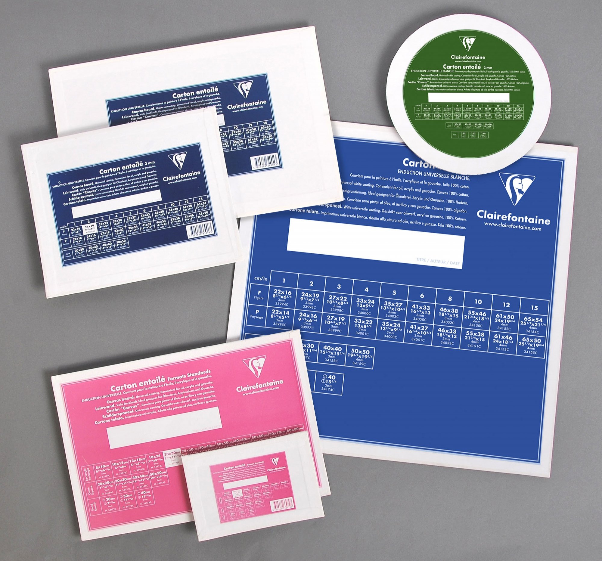 Clairefontaine - Ref 34051C - White Canvas Board (Landscape) - 41 x 27cm - 3mm Thick, Made from 100% Cotton, Suitable for Oil & Acrylic Paints, Acid Free Surface