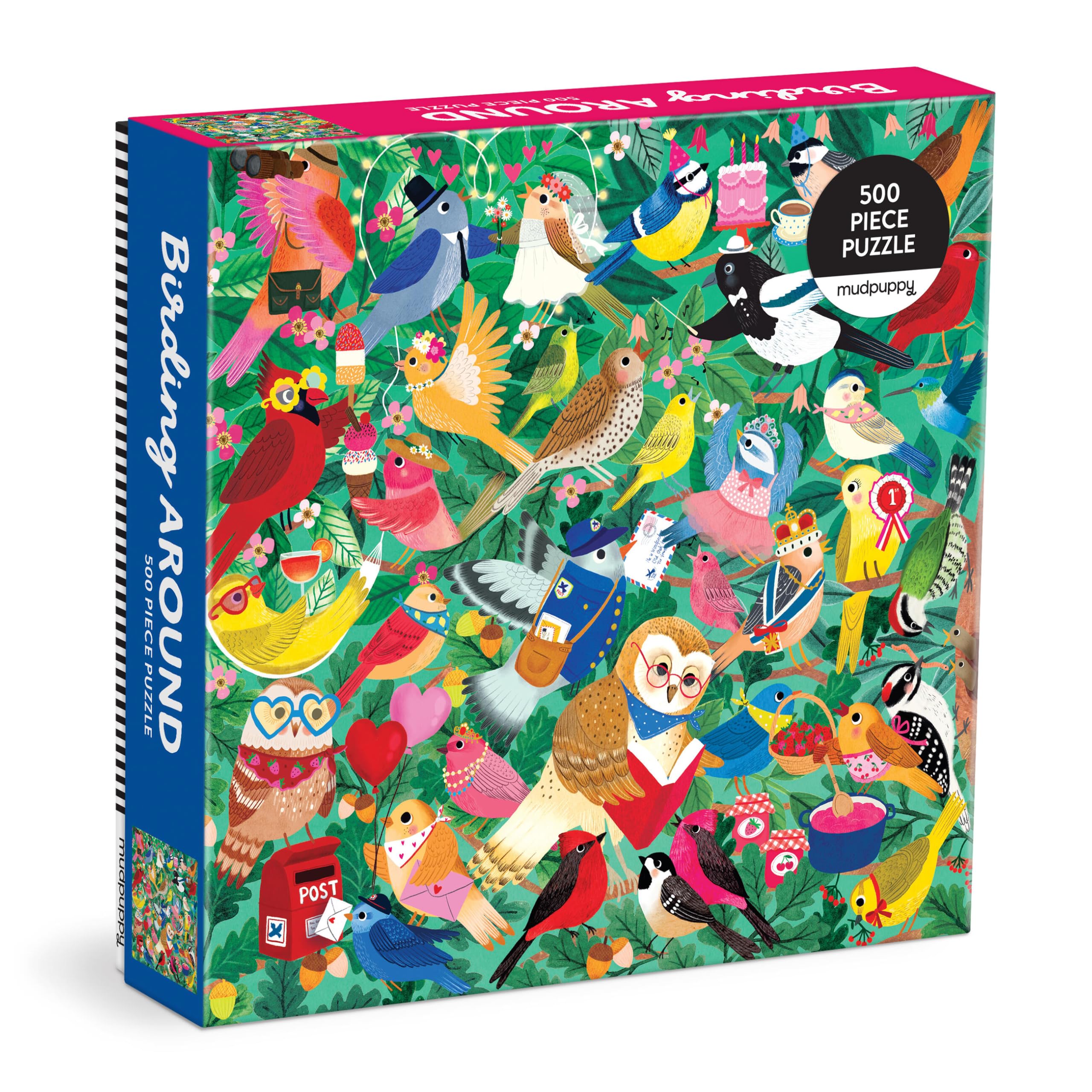 Photo 1 of Mudpuppy Birding Around – 500 Piece Family Jigsaw Puzzle with Colorful and Fun Illustrations of Happy Birds for Children Ages 8 and Up