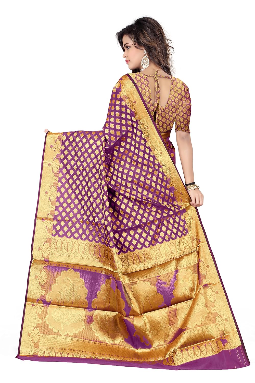 silk zone women's silk saree with blouse piece (assz00046_purple)