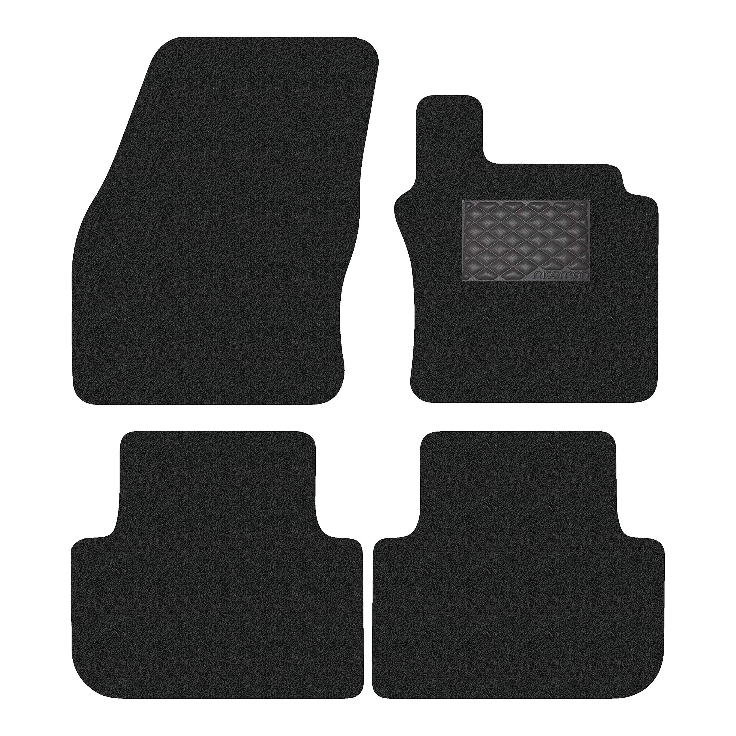 Nicoman Spaghetti All-Weather Fully Tailored Car mats Fit【2016-2019 Tiguan MK2 SUV】(Full Set 4-Piece,Black)
