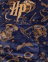 Harry Potter Girls Wearable Blanket Hoodie Navy Hogwarts Logo Print Kids Sherpa view 7