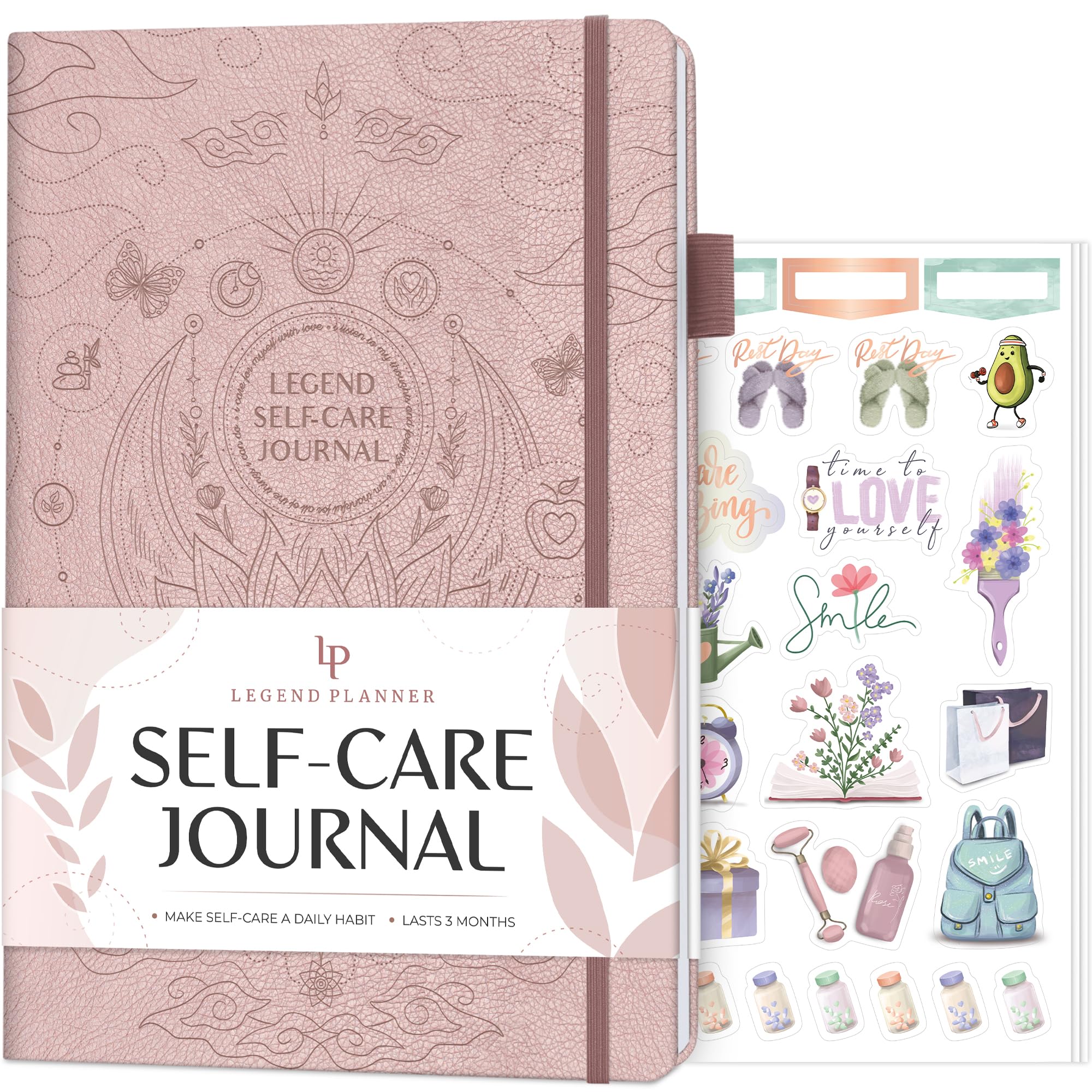 Legend Self-Care Journal – Guided Daily Reflection Journal to Support Mental & Physical Health – Daily Mood, Meditation & Personal Development Notebook – 26.5x18.5cm, Lasts 3 Months (Rose Gold)