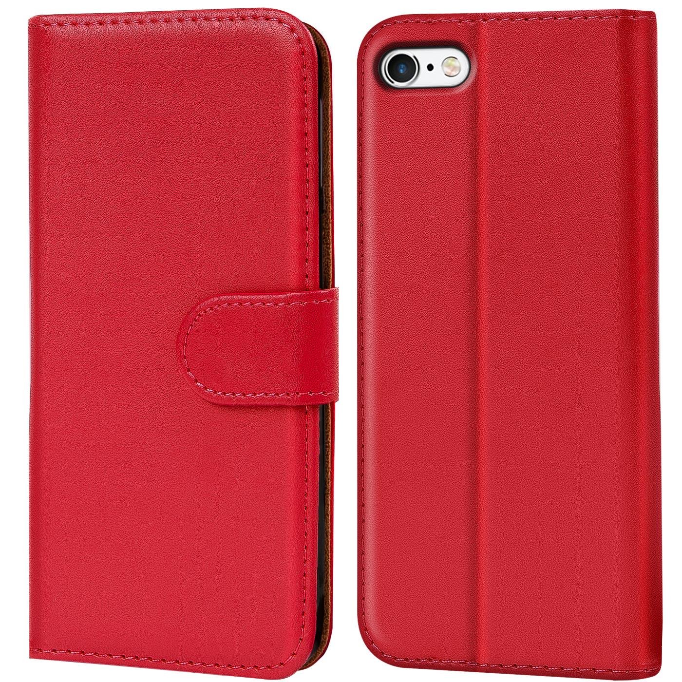 Verco Wallet Case for Apple iPhone 6S Book Cover with Magnetic Closure compatible with iPhone 6 Flip Case with Card Slots Faux Leather - Red