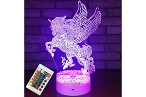 INSONJOHY Unicorn Gifts Night Lights for Kids Night Light with Remote & Smart Touch 7 Colors + 16 Colors Changing Dimmable Unicorn Toys 3 4 5 6 7 8 9 Year Old Girl Boy Gifts (Unicorn Pegasus)