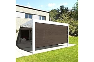 ARKOST 90% Sun Shade Cloth with Grommets, 8X10 FT Privacy Screen Pergola Shade Cover for Patio Garden, Mocha