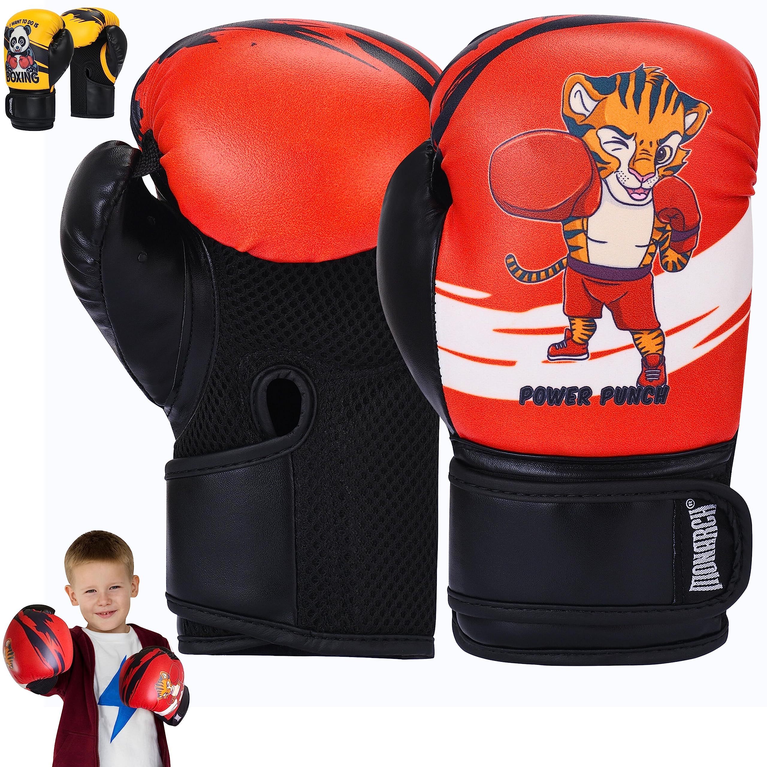 Kids Boxing Gloves 4oz 6oz, Youth Punching Bag Gloves for Home Gym