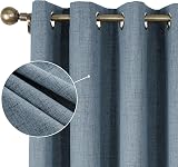 CUCRAF 100% Blackout Curtains Light Blue 66 x 54 Inch 2 Panels Eyelet view 7