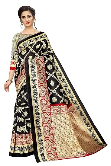 Womens Cotton Silk Saree with Unstitched Blouse Piece (Lichi)