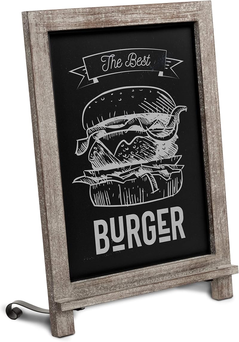 HBCY Creations Magnetic Chalkboard 12x17" Rustic Wood Frame