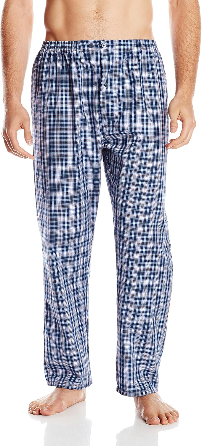 Hanes Men's Woven Plain-Weave Pajama Set: Clothing