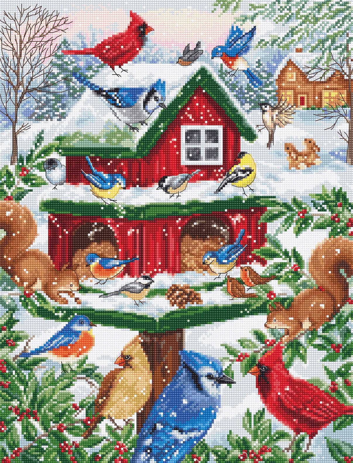 Luca-S Cross Stitch Kit - Blissful Bird Feeder, B2417