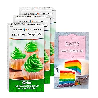 Brauns Heitmann Lebensmittelfarbe Grün: zum Verzieren von Backwaren, Füllungen, Cremes, Desserts, Farbpulver frei von AZO-Far