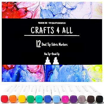 Crafts 4 ALL 12 Bright Dual TIP Fabric Marker