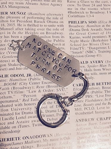 Amazon.com: HAMILTON Broadway NON STOP Lyrics Keychain: Handmade