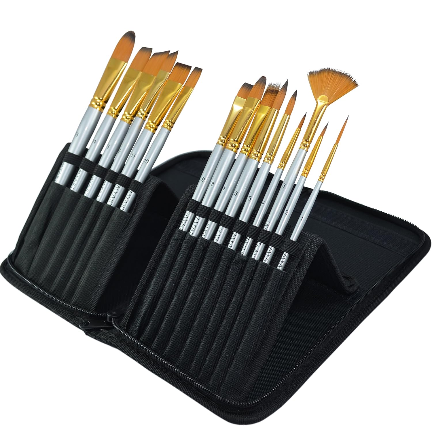 MyArtscape 15 Synthetic Short Handle Paint Brushes