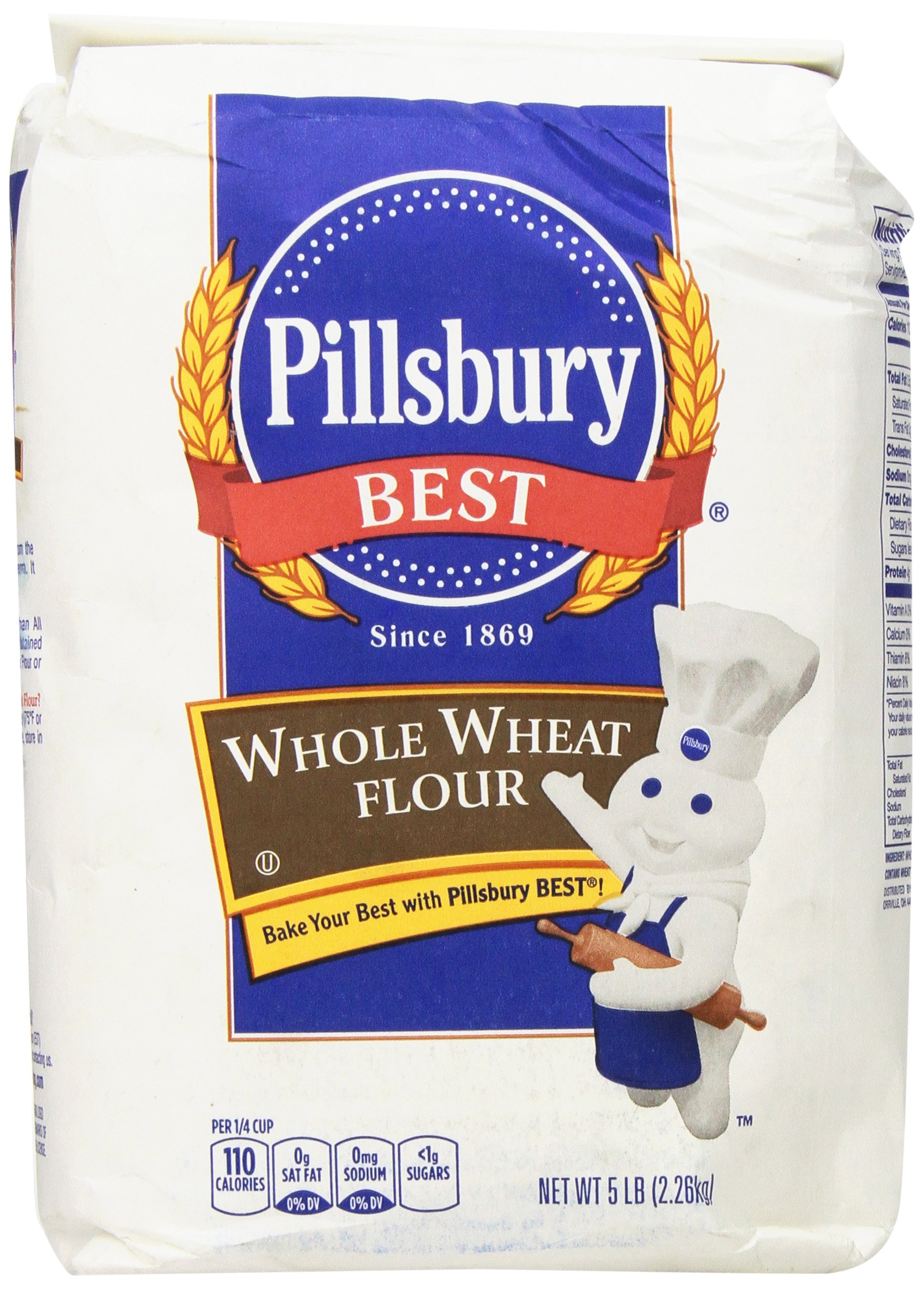 Pillsbury BEST Whole Wheat Flour, 5 Pound (Pack Of 8) on Galleon