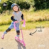 Zinc Kids Folding 2-Wheel Scooter Unicorn with Light Up Wheels 3+ Height view 9