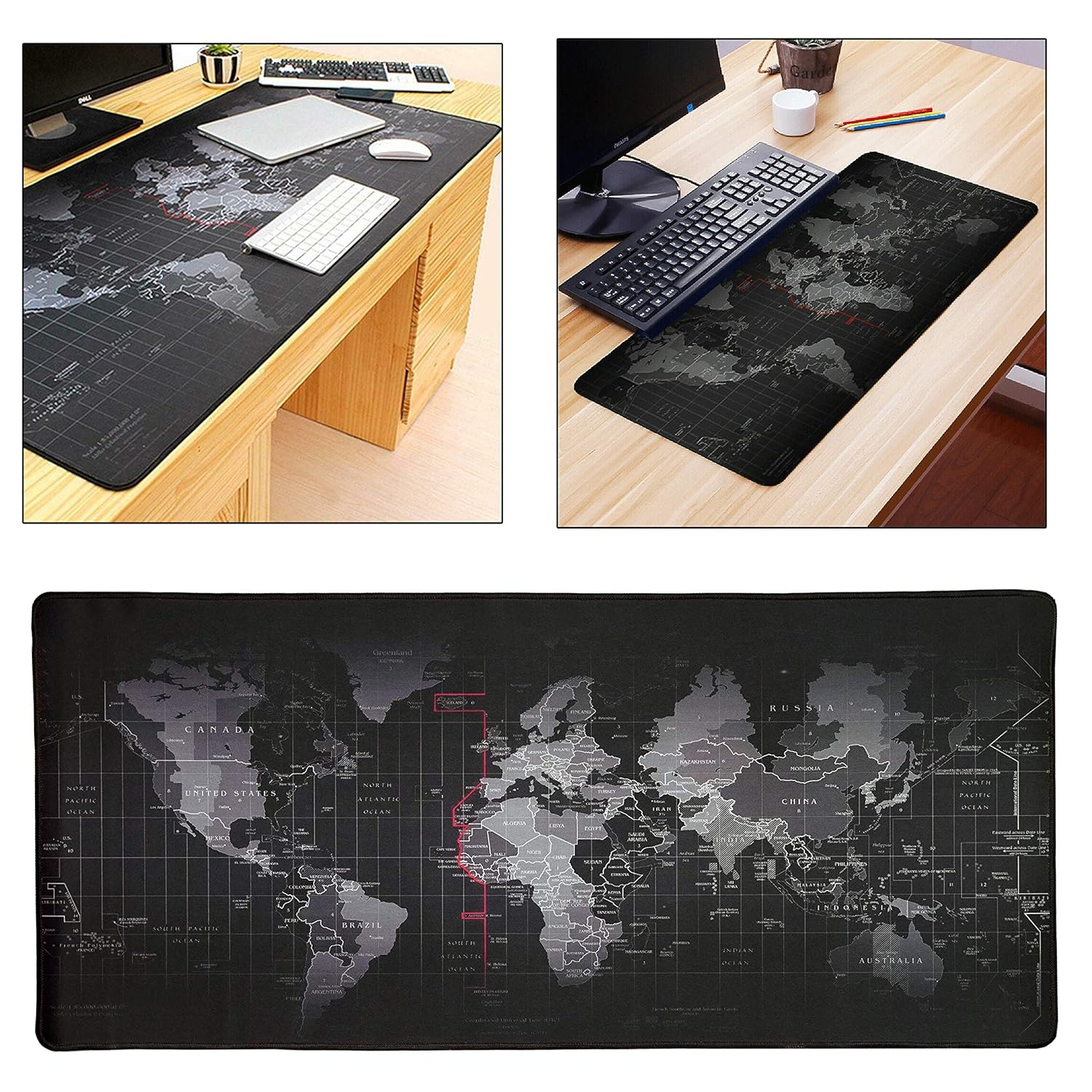 Gaming Mouse Pad with Stitched Edges, Non-Slip Rubber Base Computer Waterproof Keyboard Pad Mat for Office & Home