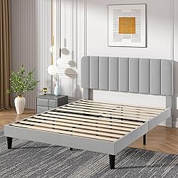 VECELO Queen Size Bed Frame with Upholstered