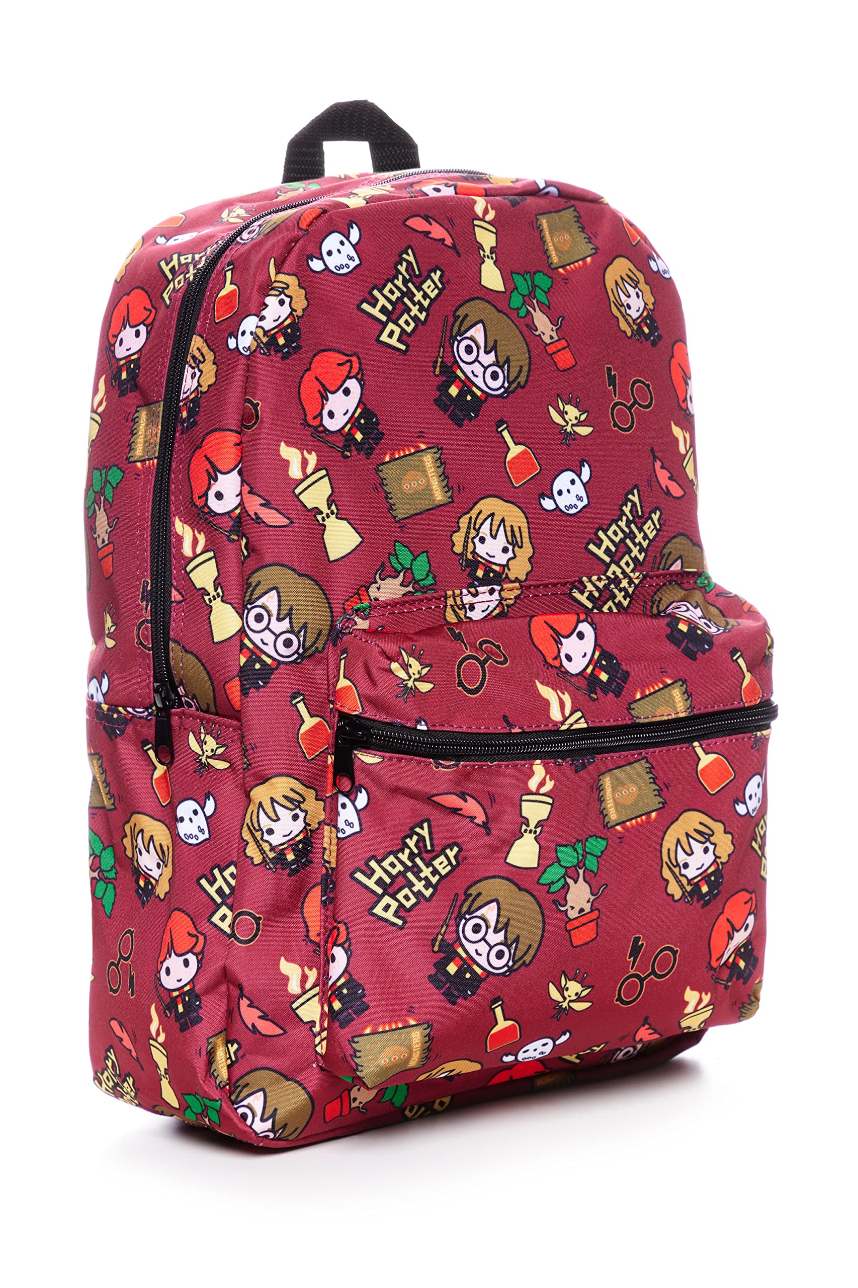 Harry Potter School Bag, Backpacks for Girls Boys with Chibi Character Print, Large Rucksack