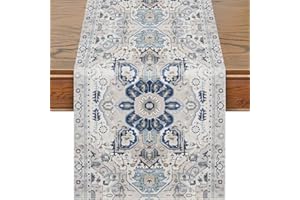 Snycler Table Runner Boho Table Runners Vintage Elegant Farmhouse Table Center Linen Decor for Home Dining Party Entrance (13