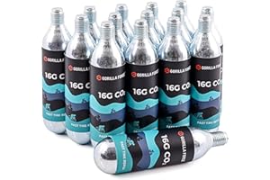GORILLA FORCE Threaded CO2 Cartridges, 16g for Bike Tire Inflators