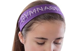 FUNNY GIRL DESIGNS Gymnast Rhinestone Cotton Stretch Gymnastics Headband for Girls, Teens and Adults - Gifts for Gymnastics