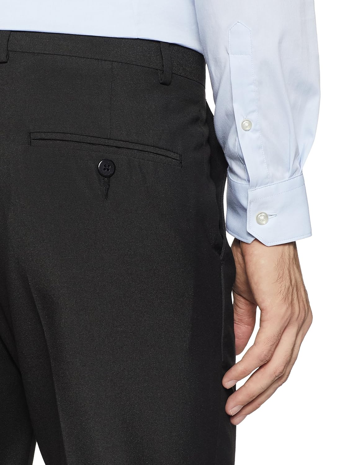 peter england men's slim fit formal trousers