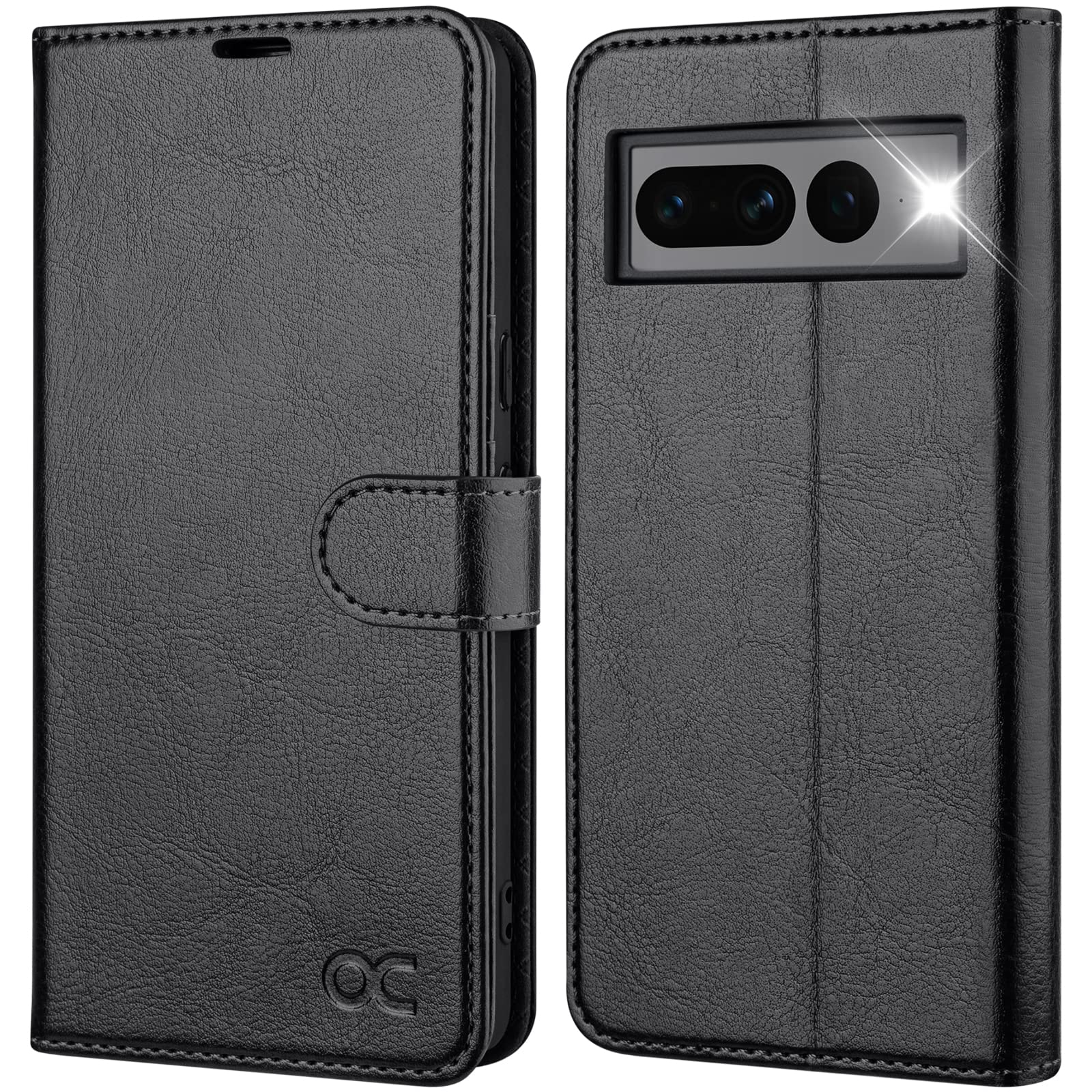 OCASE for Google Pixel 7 Pro Case,Premium PU Leather Wallet Phone Case with [Card Holder][TPU Inner Shell][RFID Blocking] Shockproof Flip Cover for Google 7Pro 5G 6.7 inch 2022,Black — image 1