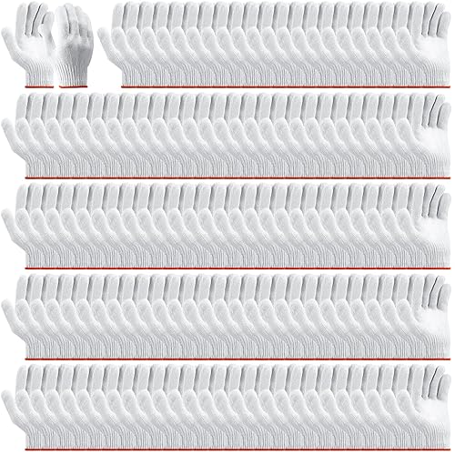 Sureio 200 Pairs Cotton Work Gloves for Men BBQ Cotton Glove