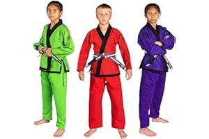 KO Sports Gear – Kids Gi Uniform Set, BJJ Jiu Jitsu Gi, Kimono and Pants, Pre-Shrunk