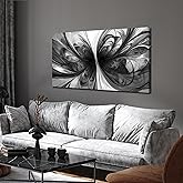 TYTAUPT Abstract Wall Art for Living Room Black and White Pictures Wall Art Bedroom,Home Office Wall Decor 20 x 40 Inch