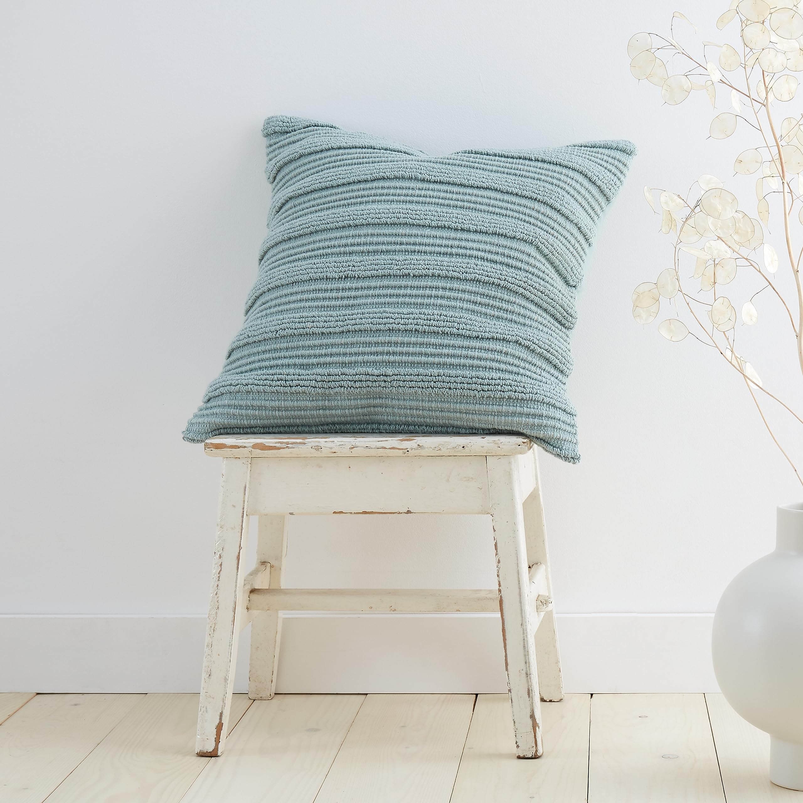 Pineapple Elephant Tufted Stripes Cotton 45x45cm Cushion Cover Green